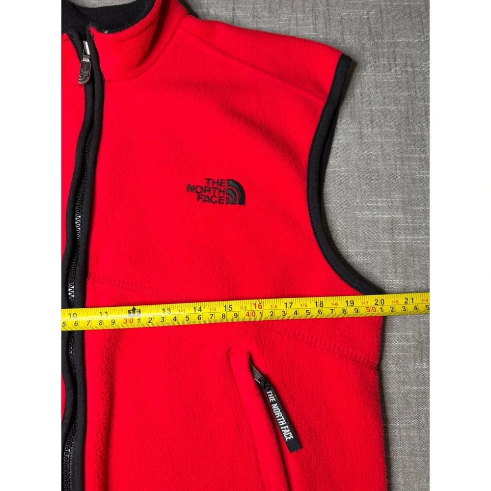 The North Face Vintage 90's Polartec Fleece Vest Red Full Zip Mens Small 96609
